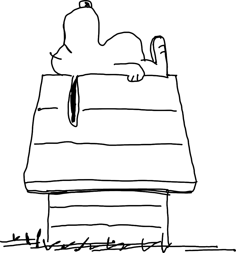 Snoopy on doghouse
